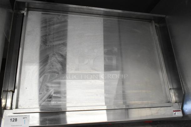 2024 Cookline CCB-36 commercial gas grill, missing grates, 90,000 BTU. Stainless steel top, clean surface.