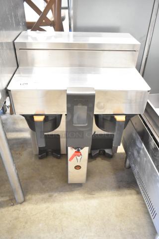 2017 Fetco CBS-2132-XTS commercial dual coffee machine with hot water dispenser, stainless steel, 200-240V, 1 Phase.