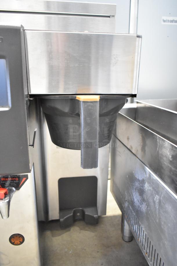 2017 Fetco CBS-2132-XTS dual coffee machine with hot water dispenser, stainless steel, countertop model, 200-240V, 1 phase.