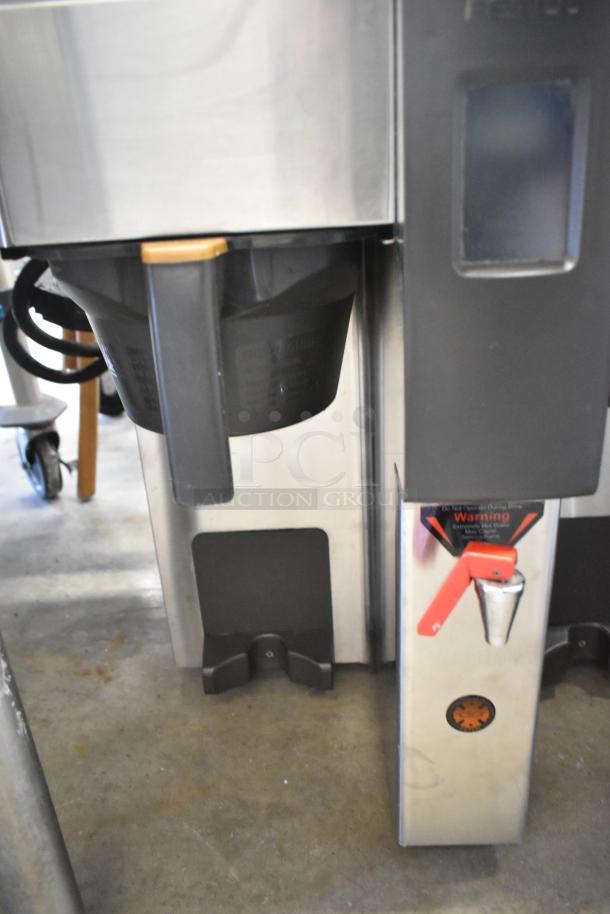 2017 Fetco CBS-2132-XTS dual coffee machine with hot water dispenser, stainless steel, 200-240V, 1 Phase, good condition.
