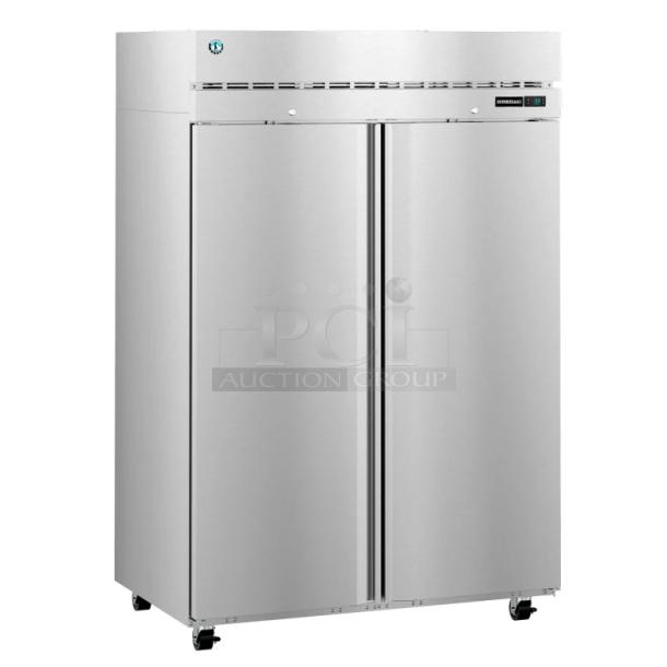 Brand new 2025 Hoshizaki R2A-FSN commercial 2-door reach-in cooler, stainless steel, 115V, 1 phase.