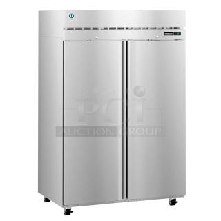 Brand new 2025 Hoshizaki R2A-FSN commercial 2-door reach-in cooler, stainless steel, 115V, 1 phase.