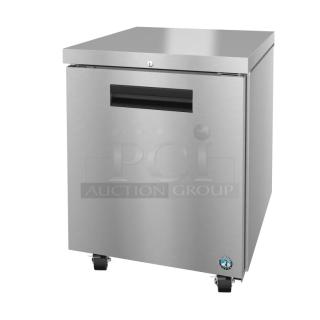 Brand new 2025 Hoshizaki UF27B commercial undercounter freezer, single door, stainless steel, 115V, 1 phase.