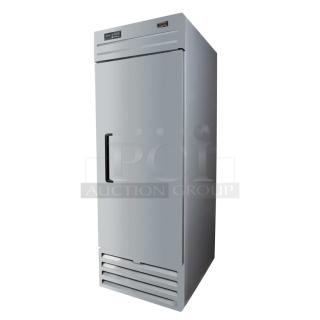 Brand new Hoshizaki VR1A-FS Valiance commercial cooler, single door, 115V, 1 phase, stainless steel, energy-efficient.