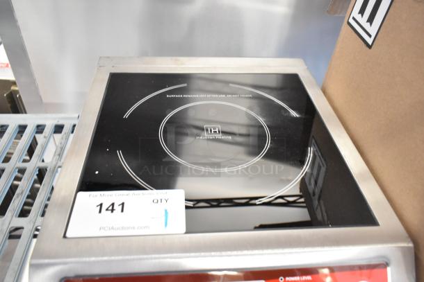 Brand new Avantco 177IC3500 countertop induction range, minor scratches, 208-240V, 1 Phase, induction heating mark.