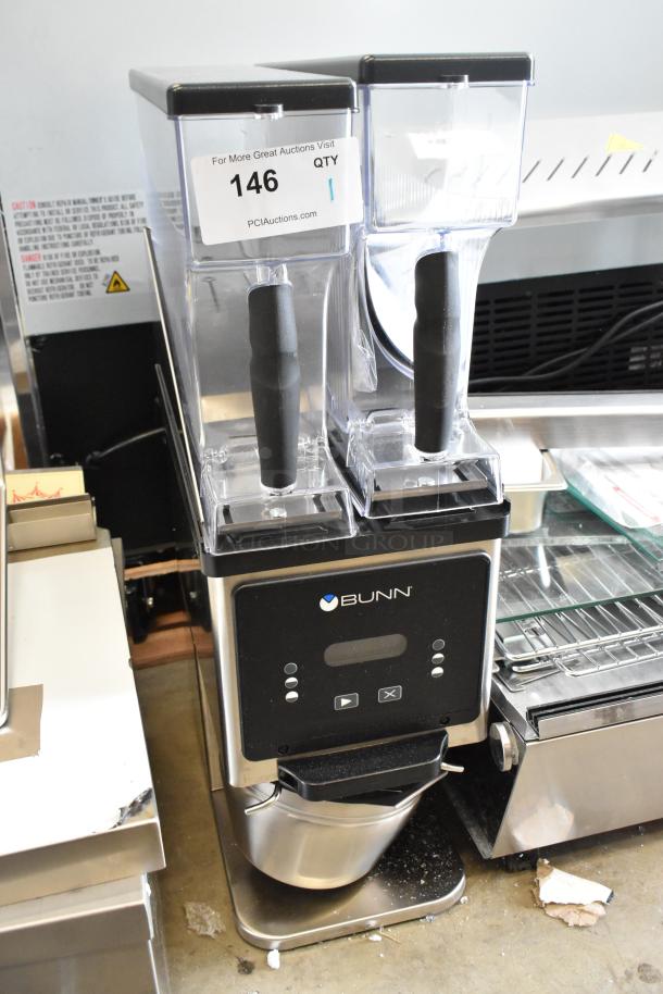 BRAND NEW Bunn MHG 35600.0020 BrewWISE stainless steel coffee grinder with removable hoppers, 120V, scratch and dent.