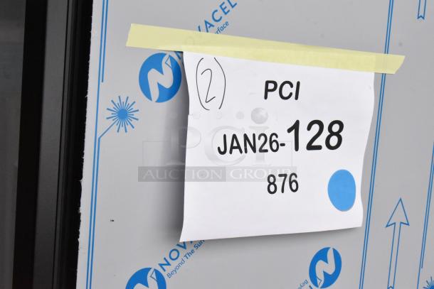 BRAND NEW SCRATCH AND DENT! Beverage Air MMF12HC-1-B Merchandiser Freezer, glass door, 11.9 Cu. Ft., packaging with note and date.