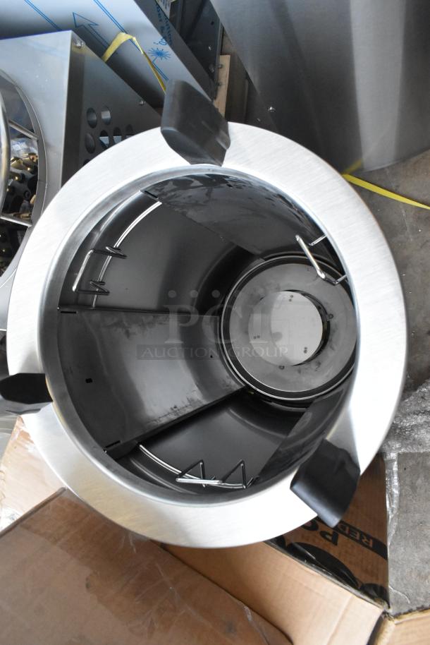 Brand new Delfield DIS-1200ET heated dish dispenser, fits 10 1/8" to 12" dishes, minor scratches, top view showing interior.