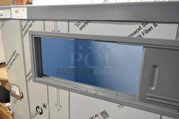 BRAND NEW SCRATCH AND DENT Follett SG1650S-60 Upright Ice Storage Bin, SmartGATE, 1660 lb capacity, protective film visible.