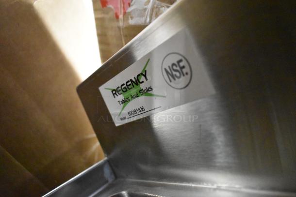 Regency Tables and Sinks stainless steel with NSF label, model 600IB1836, part of 14 new scratch and dent items.