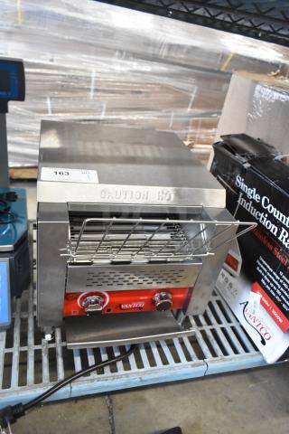 Brand new Avantco 184T140 commercial 10" conveyor toaster, 3" opening, scratch and dent condition, 120V, 1 phase.
