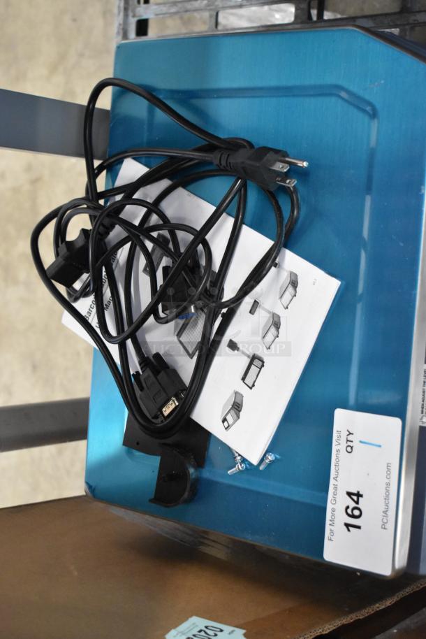 AvaWeigh 334PCSP30T 30 lb. Digital WiFi Scale, thermal printer, LCD tower display, scratch and dent condition, auction label.