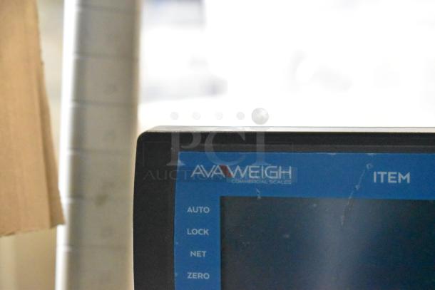 BRAND NEW AvaWeigh 334PCSP30T digital scale, 30 lb capacity, WiFi, includes thermal printer and LCD tower display. Scratches visible.