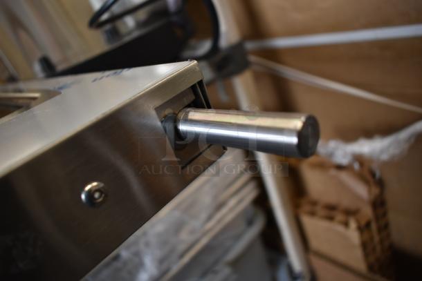 Brand new Garland/US Range Mco Door Rt Window Kit, model 4520312. Slightly scratched. Stainless steel construction, handle detail shown.