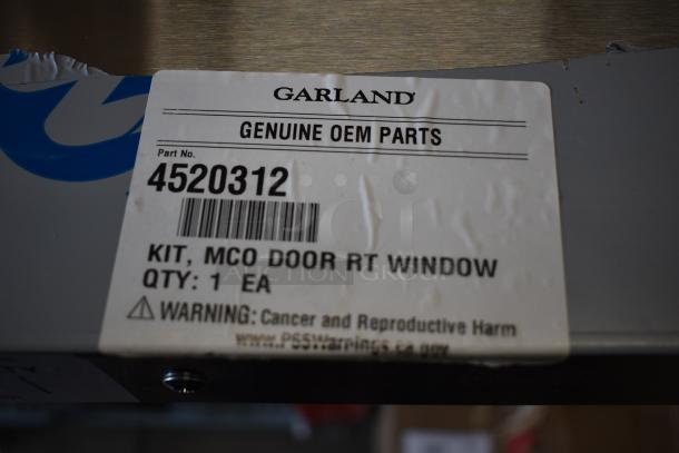 Brand new Garland 4520312 MCO Door RT Window Kit, scratch and dent condition, genuine OEM part, quantity 1.