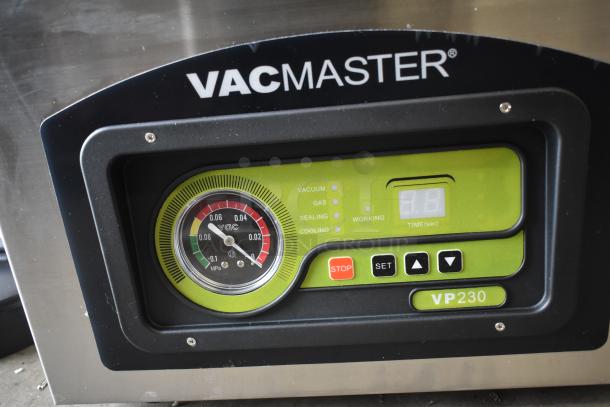 Brand new VacMaster VP230 vacuum packaging machine, 2025 model, with control panel and gauge. Scratch and dent condition.