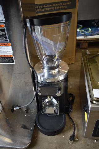 BRAND NEW SCRATCH AND DENT! 2025 Mahlkonig E65W GBS 2.6 lb. Black Grind-by-Sync Espresso Grinder. 120 Volts, 1 Phase. - Item #1233855