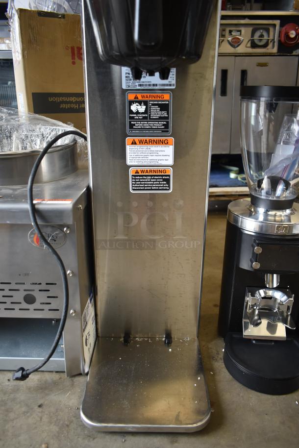 BRAND NEW 2025 Bunn ICB-DV 53100.0101 BrewWISE coffee brewer with visible warning labels, stainless steel, 120V, 1 phase.