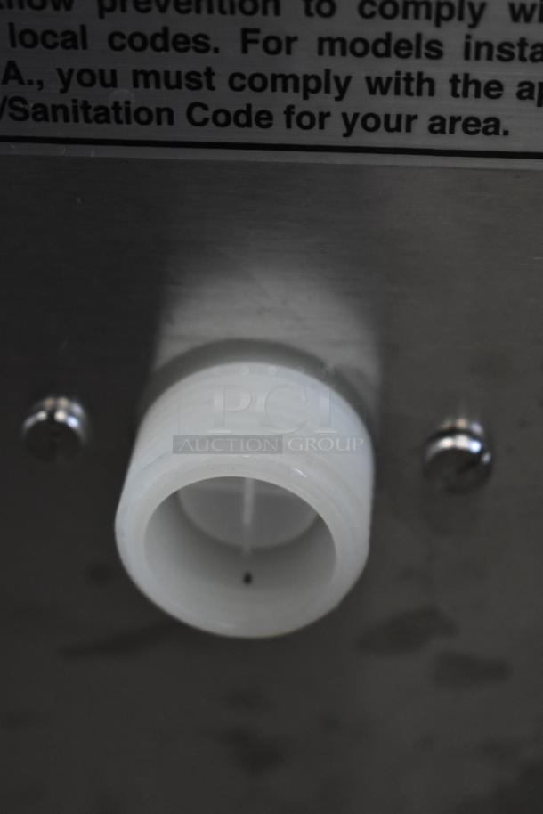 Bunn ICB-DV 53100.0101 BrewWISE Coffee Brewer, stainless steel, scratch and dent, 120V, close-up of fitting.