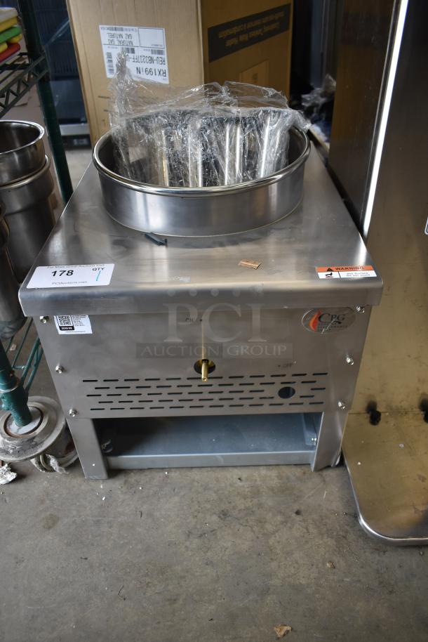 BRAND NEW Cooking Performance Group CPG WOKR13L Liquid Propane Wok Range, 13" ring, 95,000 BTU, scratch and dent condition.