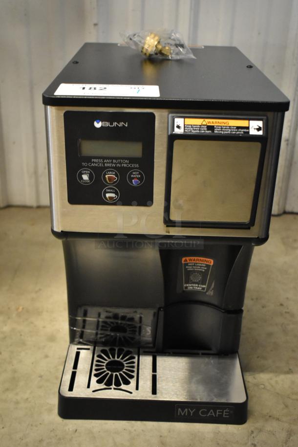 BRAND NEW SCRATCH AND DENT 2025 Bunn 44500.0000 My Cafe MCO Single Serve Cartridge Brewer, stainless finish, labeled controls.