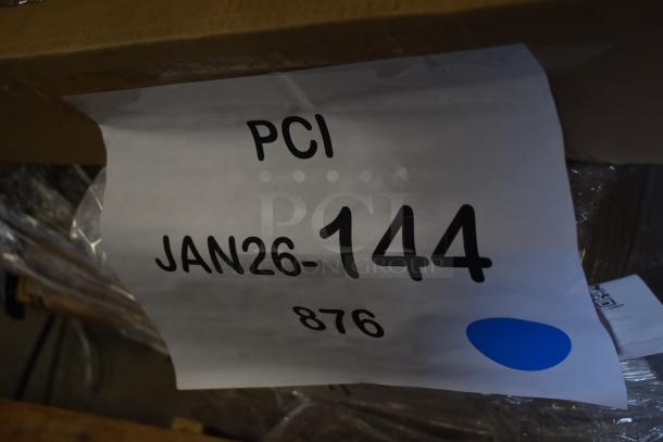 Label on cardboard box reading "PCI JAN26-144 876" with a blue dot; part of Bunn auction lot.