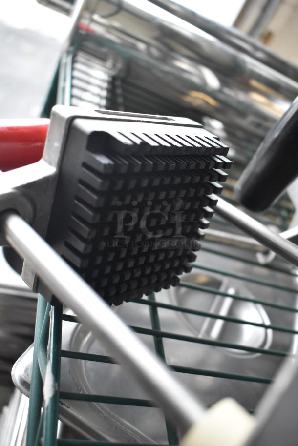 Two kitchen cutters, including a lettuce head cutter and a vegetable cutter, featuring sharp blades and sturdy frames.