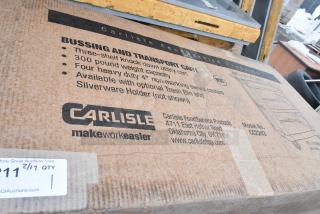 Carlisle CC224303 utility cart box; 3 shelves, 300 lb. capacity, scratch and dent condition, black, new.