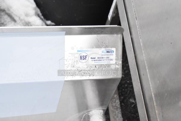 BRAND NEW KoolMore 2 Bay Sink with Dual Drain Boards. Model S141611-2B3 shown with NSF sticker, minor scratches visible.