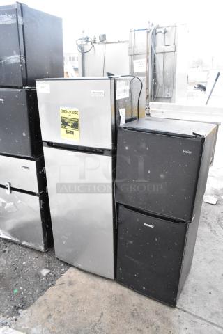 Six mini coolers including Haier HC17SF10RB, Galanz GLR25MBKE02. In used condition, 120 volts, 1 phase.