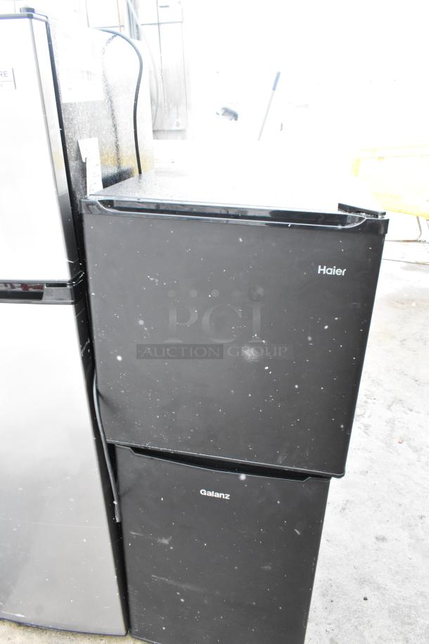 6 various mini coolers including Haier HC17SF10RB and Galanz GLR25MBKE02, black, 120 volts, 1 phase.