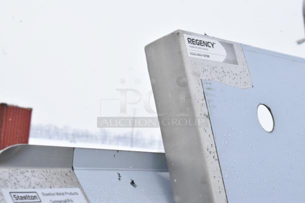 Set of 12 metal items including Regency sink and shelf kit, visible labels, in good condition, model 600S1218B.