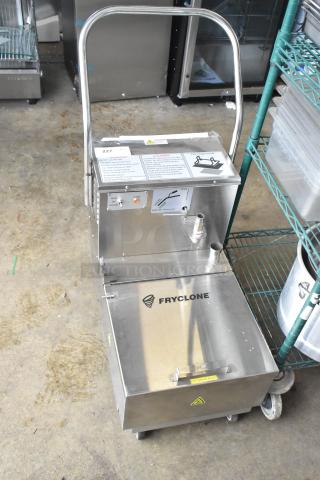 BRAND NEW Fryclone 259OFM85 fryer oil filter machine, 85 lb. capacity, low-profile, with 2-way pump, 120V, 1 phase.