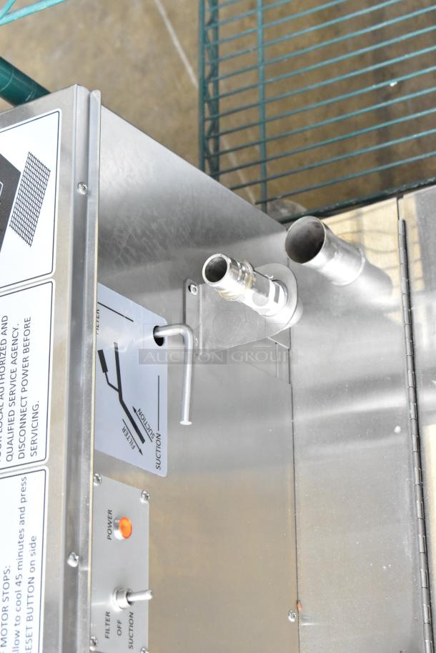 Brand new Fryclone 259OFM85 85 lb. portable fryer oil filter machine, low-profile, with 2-way pump, 120V, 1 phase.