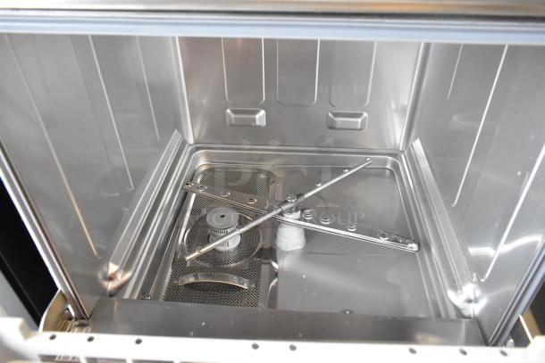 Brand new Mainstreet 541HTUC30 dishwasher interior, stainless steel, high-temp, undercounter. 208/240V, 1 phase. Scratch and dent.