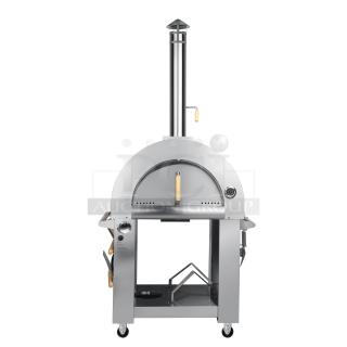 Brand new KoolMore pizza oven, stainless steel with minor scratches, large cooking chamber, built-in thermometer.