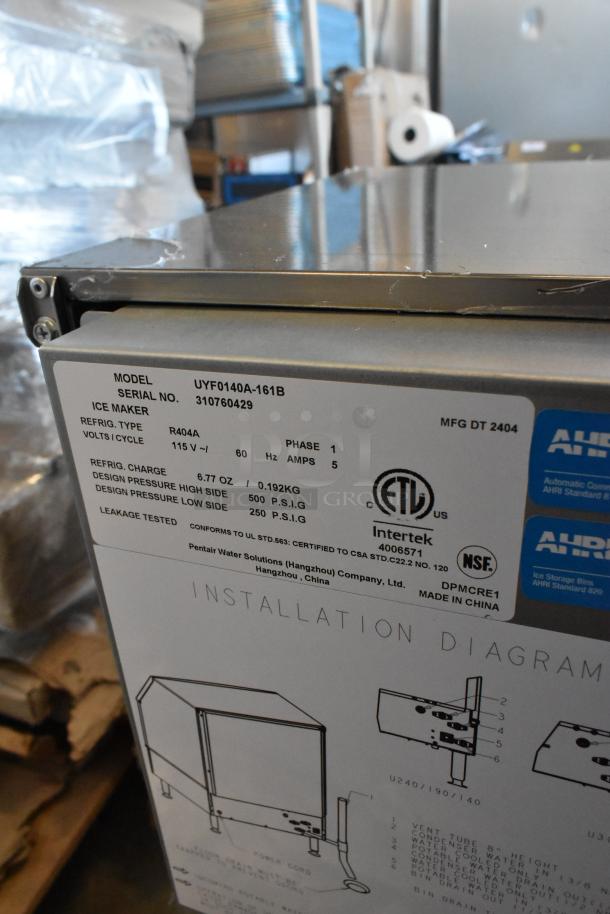 Brand new Manitowoc UYF0140A-161B undercounter ice machine with 90 lb. bin, 115V, 1 phase. Scratch and dent condition.