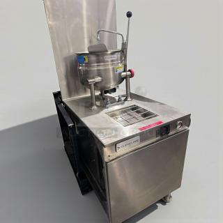 Brand new Cleveland 24GMK6200 commercial gas steam kettle, 24-gallon capacity, stainless steel, NSF & CSA certified, fully tested.