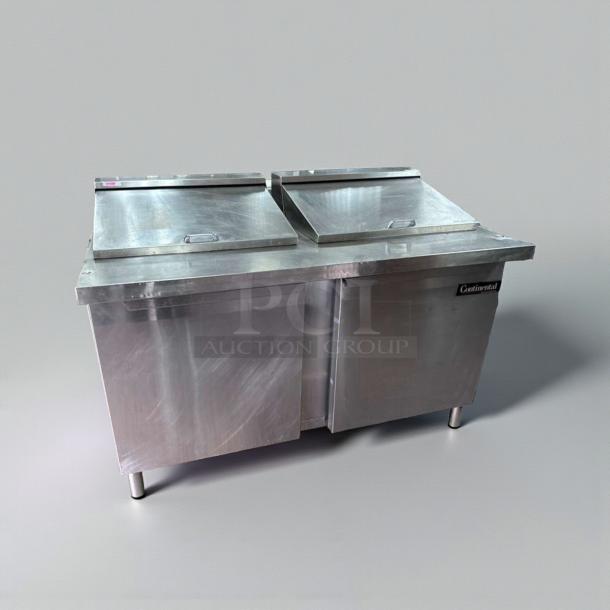Continental Commercial Refrigerated Prep Table, stainless steel, excellent condition, NSF & UL listed, model CON-L-PREP-0388.