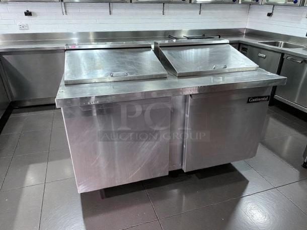 Continental Commercial Refrigerated Prep Table, stainless steel, excellent condition, NSF & UL listed, model CON-L-PREP-0388.