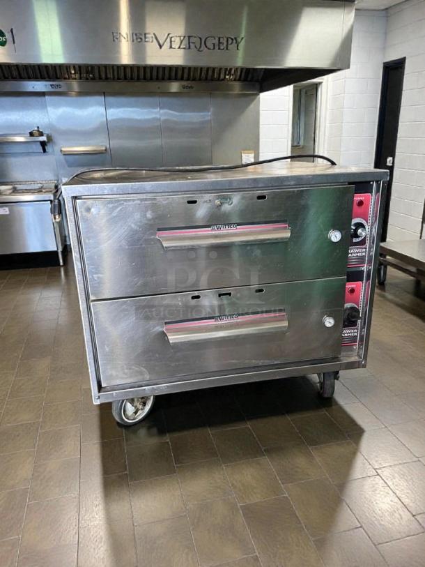Wittco stainless steel commercial double drawer warmer, model WIT-L-DRW-0390, fully operational and UL listed.