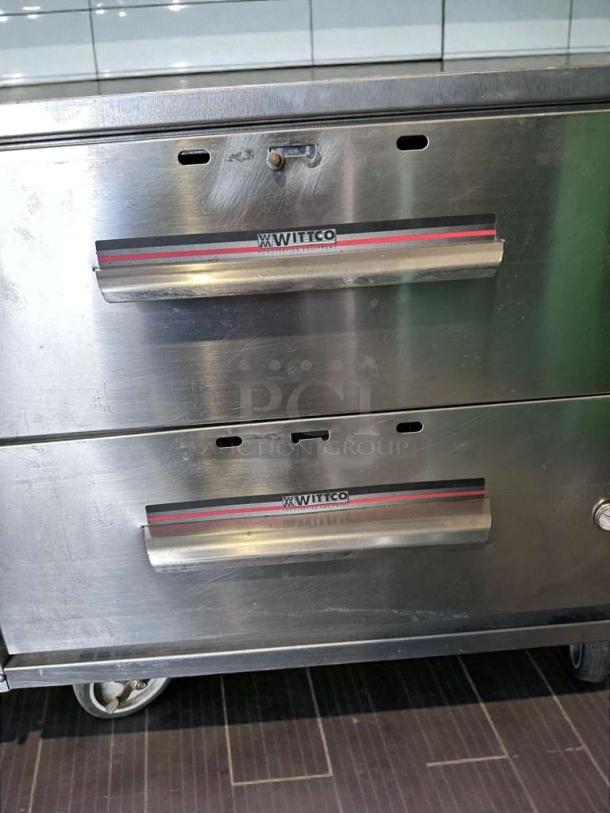 Wittco Commercial Double Drawer Warmer, stainless steel, UL listed, fully operational, model WIT-L-DRW-0390, used condition.