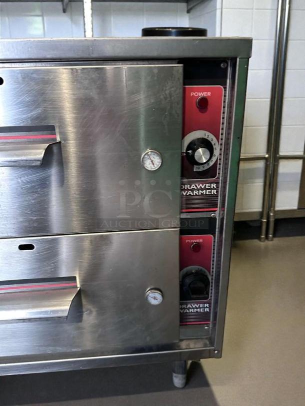 Wittco Commercial Double Drawer Warmer, stainless steel, UL listed, analog controls, fully tested, excellent condition.