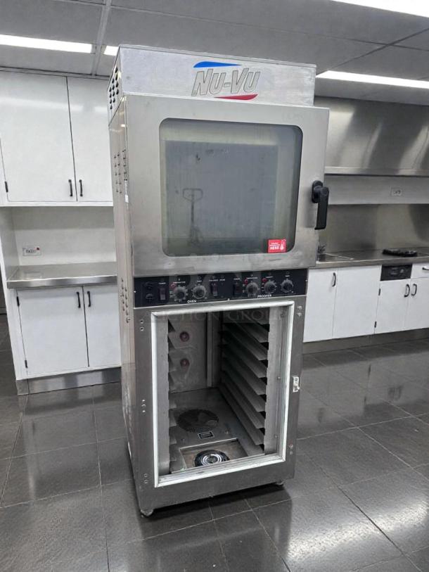 Nu-Vu OP-4/8M commercial oven & proofer combo, excellent condition, stainless steel, fully tested, ETL & NSF listed.