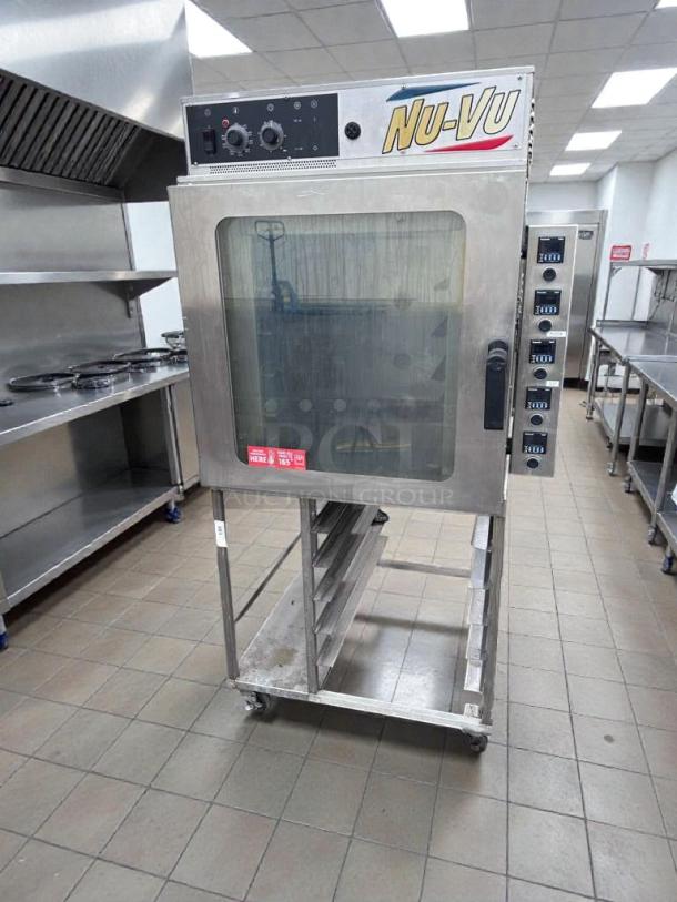 Nu-Vu RM-5T commercial rethermalization oven, stainless steel, ETL & NSF listed, 208V/3 Phase, controls on top, used condition.
