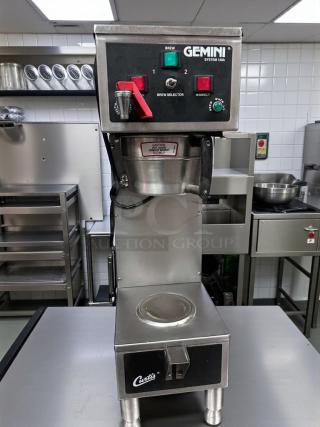 Curtis Gemini System commercial coffee brewer in excellent condition, dual brew station, UL & NSF listed, fully tested.