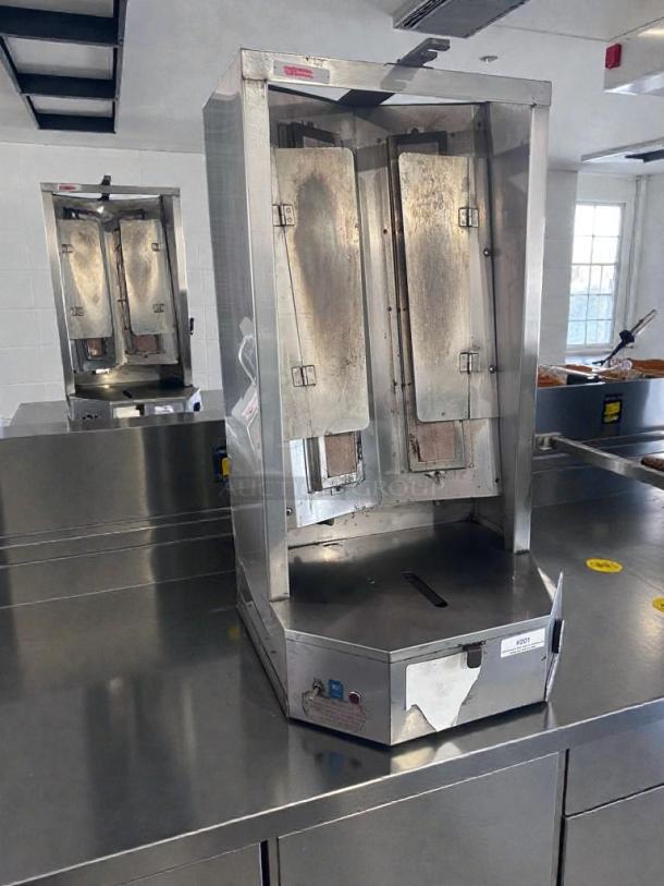 Optimal Automatics 3PG Gyro Broiler, excellent condition, natural gas, UL listed, fully tested, stainless steel, model AUT-L-DNR-0404.
