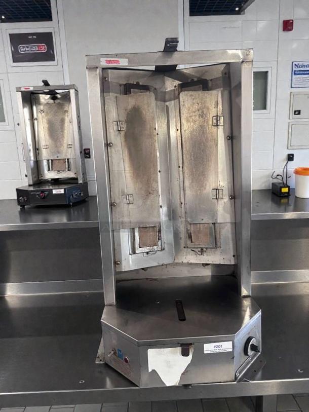 Optimal Automatics 3PG Gyro Broiler, excellent condition, natural gas, UL listed, fully tested, stainless steel.