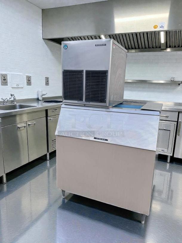 Hoshizaki E-1001MAH modular ice maker with storage bin, air-cooled, exceptional condition, UL & NSF listed, fully tested.