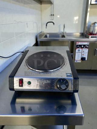 Waring WEB300 Commercial Hot Plate, excellent condition, single burner, 120V, UL listed, fully operational, model WAR-S-HOT-0411.